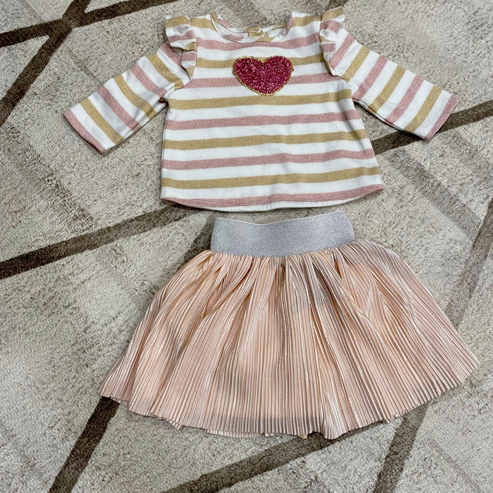 Pippa and Juliette Metallic heart outfit